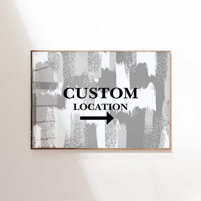 Affiche Emplacement personnalisé Signer Décor de dortoir p (Custom Location Sign Preppy Dorm Decor Blk/Wht)