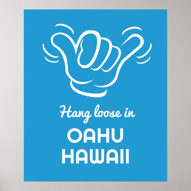 Affiche Emplacement personnalisé, texte et couleur Shaka (Devant)