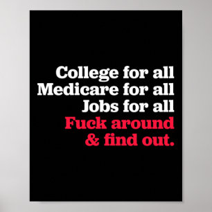Affiche Emplois College Medicare pour tous autour et décou