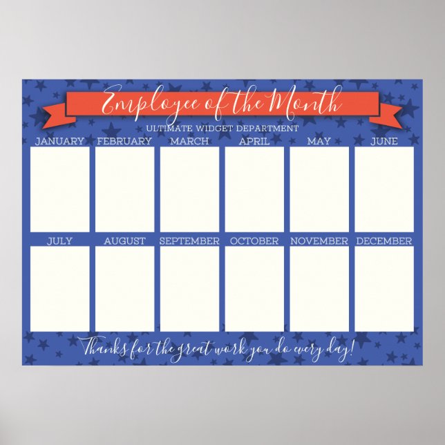 Affiche Employé de couleur personnalisé de l'affichage pho (Devant)