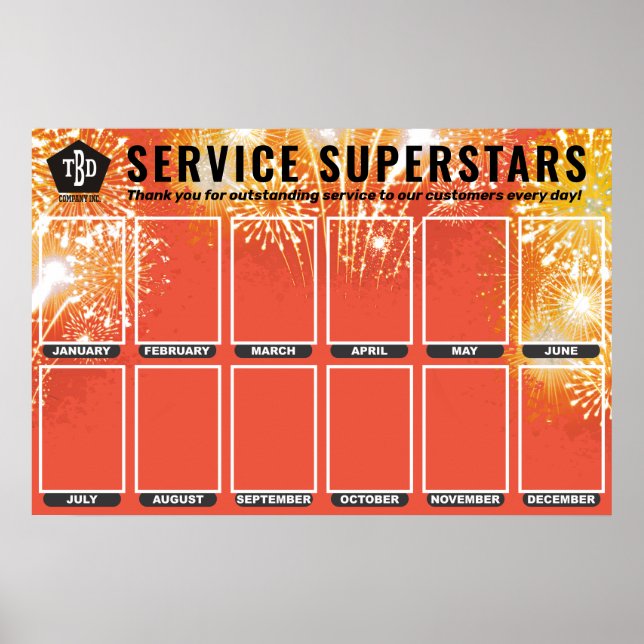 Affiche Employé de l'affichage photo Fireworks du mois (Devant)