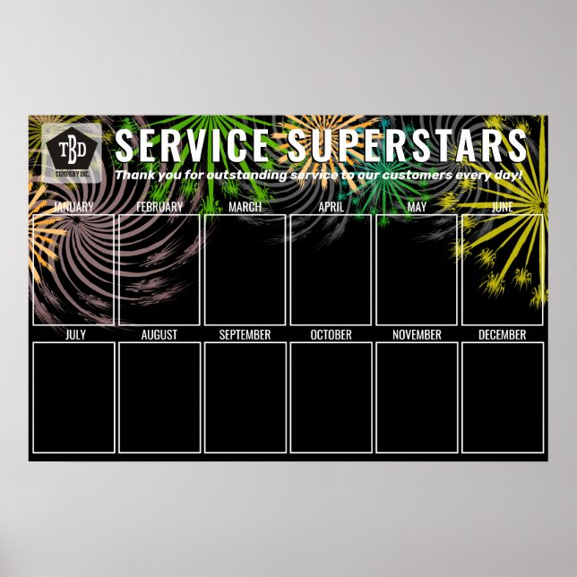 Affiche Employé de l'affichage photo Fireworks du mois (Devant)