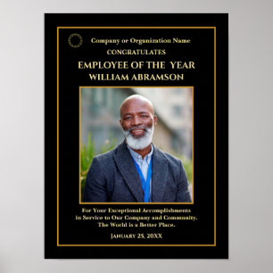 Affiche Employé de l'année Photo Gold Award sur mesure