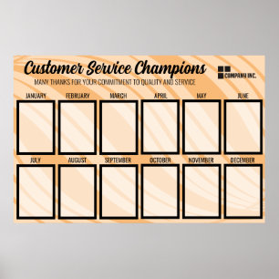 Affiche Employé de l'onde de couleur du mois affichage pho