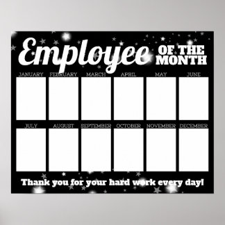 Affiche Employé de photo couleur personnalisée du mois aff