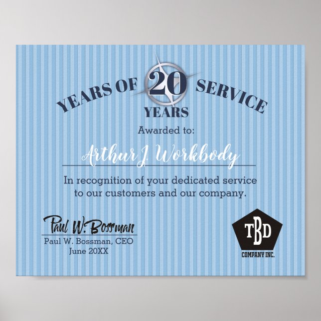 Affiche Employé des bandes bossées du certificat du mois (Devant)