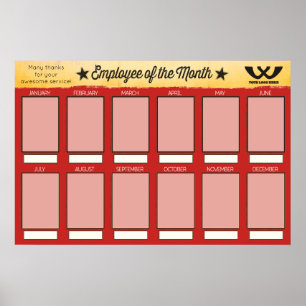Affiche employé du mois affichage pour les photos 4x6