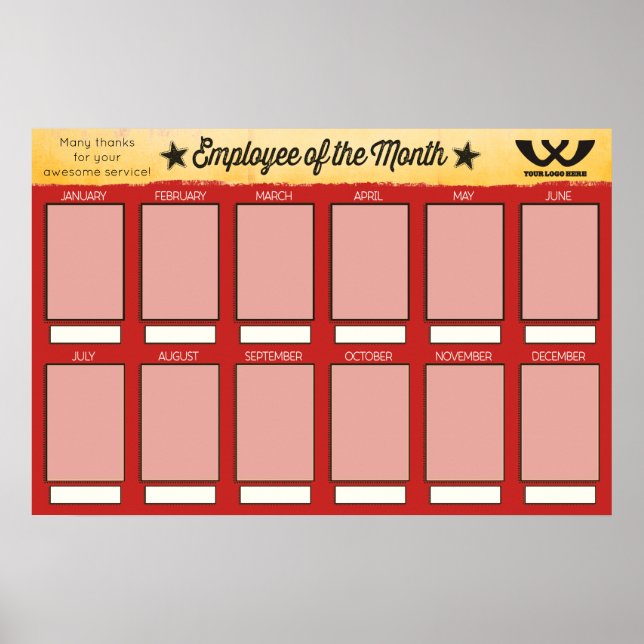 Affiche employé du mois affichage pour les photos 4x6 (Devant)