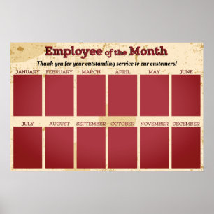 Affiche employé du mois affichage pour les photos 4x6