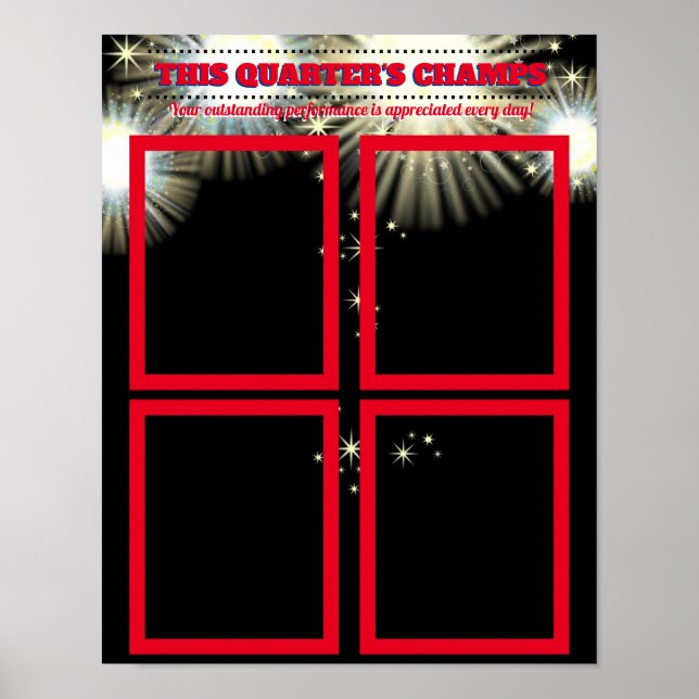 Affiche Employé du mois affichage trimestriel des photos (Devant)