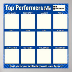 Affiche employé haut-performer du mois affichage photo