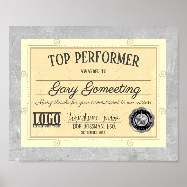 Affiche Employé le plus performant du mois de l'affichage  (Devant)