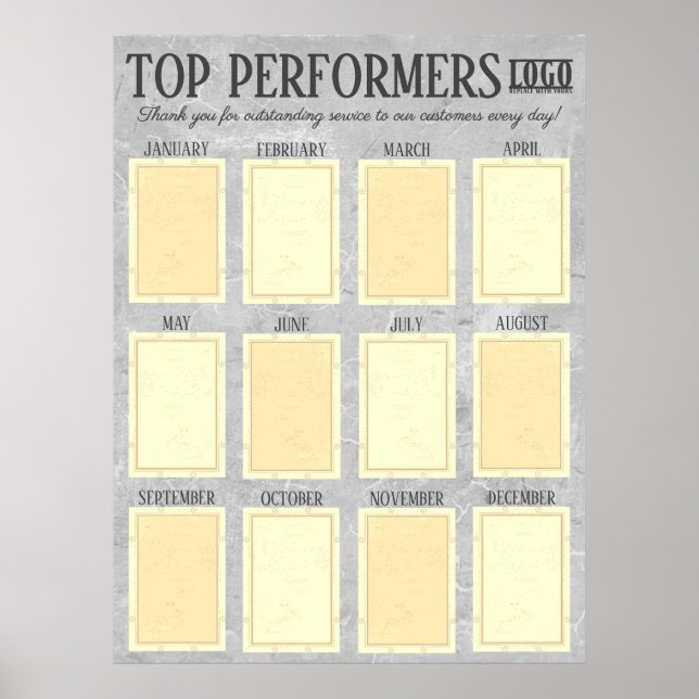 Affiche Employé le plus performant du mois de l'affichage  (Devant)