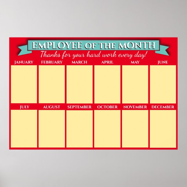 Affiche Employé photo couleur personnalisée du mois (Devant)