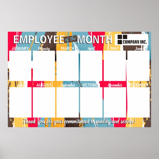 Affiche Employé photo de l'affichage de la reconnaissance  (Devant)