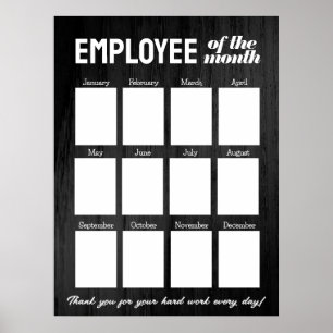 Affiche Employé photo noir personnalisé de l'affichage du 