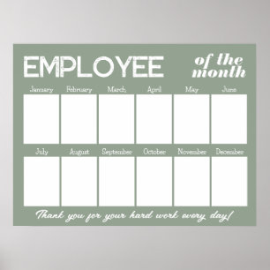 Affiche Employé photo personnalisé du mois Sage Green