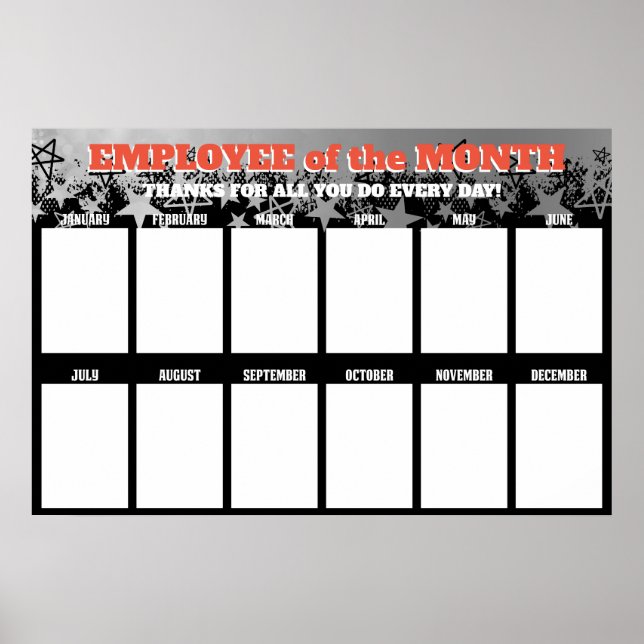 Affiche employé vedette du mois affichage pour les photos  (Devant)