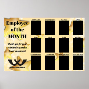 Affiche employé vedette du mois présentoir pour photo 4X6