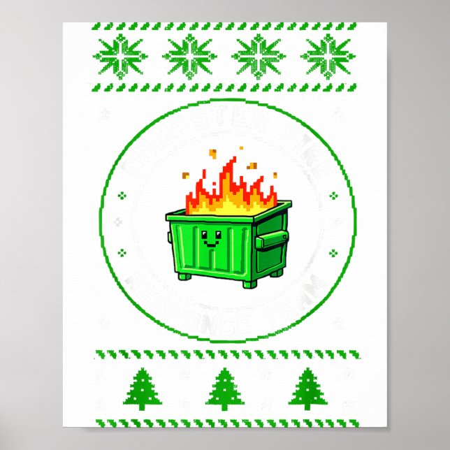 Affiche Employee Dumpster Fire Resnse Team Ugly Christmas  (Devant)