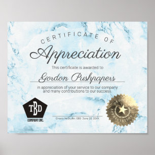 Affiche Employee volunteer certificate of appreciation