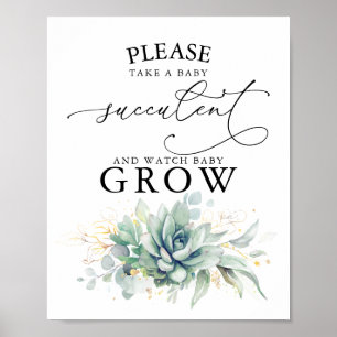 Affiche Emporter un bébé succulent - Panneau Baby shower v
