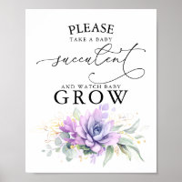 Emporter un bébé succulent - Panneau Baby shower v