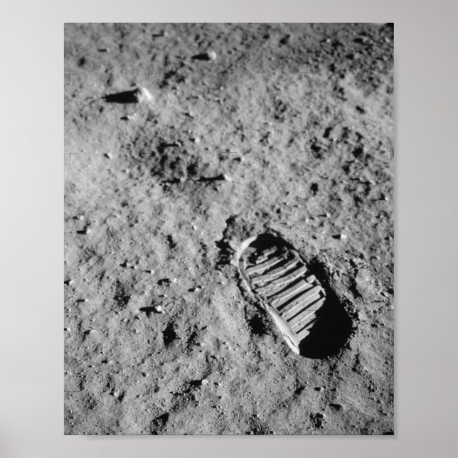 Affiche Empreinte de bottes d'Apollo 11 — Premiers pas sur (Devant)