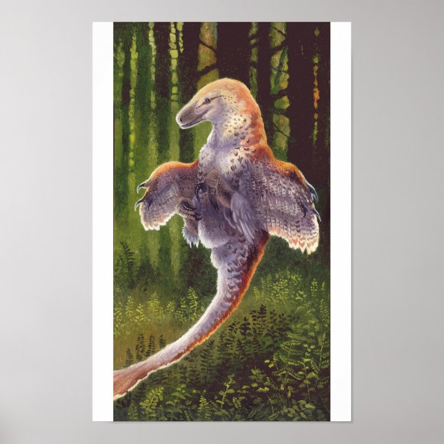 Affiche Empreinte de Deinonychus en saut (Devant)