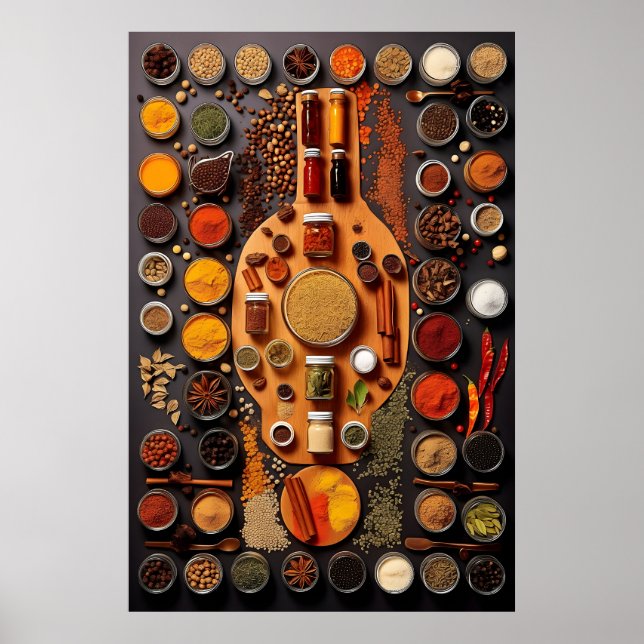 Affiche Empreinte de la photographie alimentaire, épice Cu (Devant)