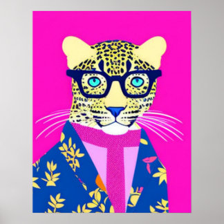 Affiche Empreinte de léopard, Leopard Gift, Leopard art, L