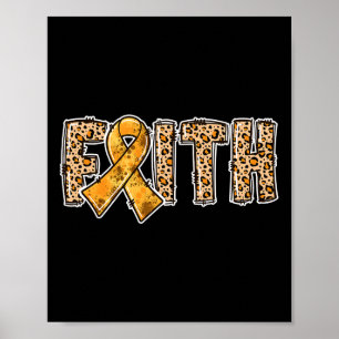 Affiche Empreinte de léopard Orange Ribbon Faith Crps Sens