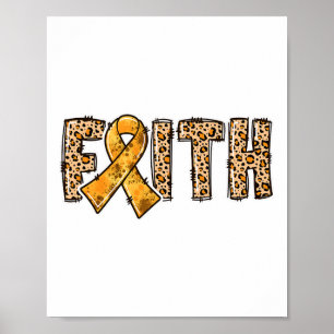 Affiche Empreinte de léopard Orange Ribbon Faith Crps Sens