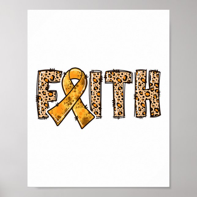 Affiche Empreinte de léopard Orange Ribbon Faith Crps Sens (Devant)