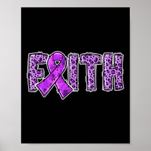 Affiche Empreinte de léopard Purple Ribbon Faith Drogue ov
