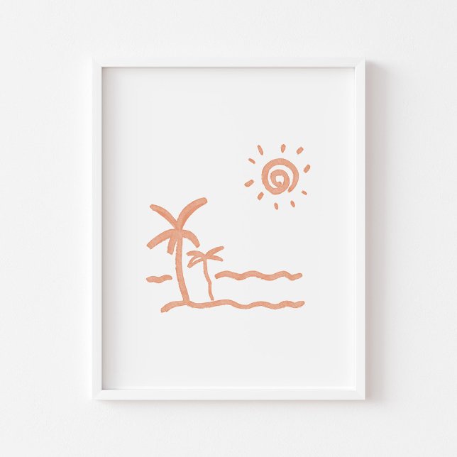 Affiche Empreinte de palmiers et de boho de plage (Créateur téléchargé)