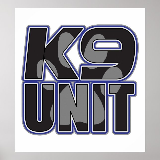 Affiche Empreinte de patte de l'unité K9 de la police (Devant)