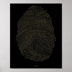Affiche Empreinte digitale de Dieu - Or sur noir