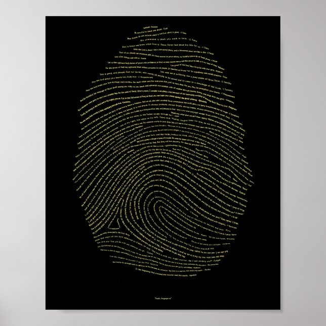 Affiche Empreinte digitale de Dieu - Or sur noir (Devant)