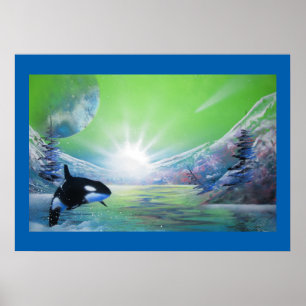 Affiche Empreinte photo d'une baleine préférée de Wifes