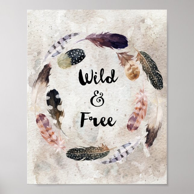 Affiche Empreinte sauvage et libre Boho Decor Dorm Emprein (Devant)