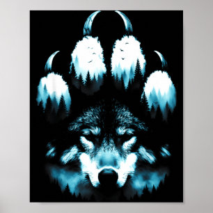 Affiche Empreintes Animaux Amoureux Loups Loup Hurlement À