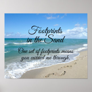 Affiche Empreintes dans le Sable Inspirational Christian