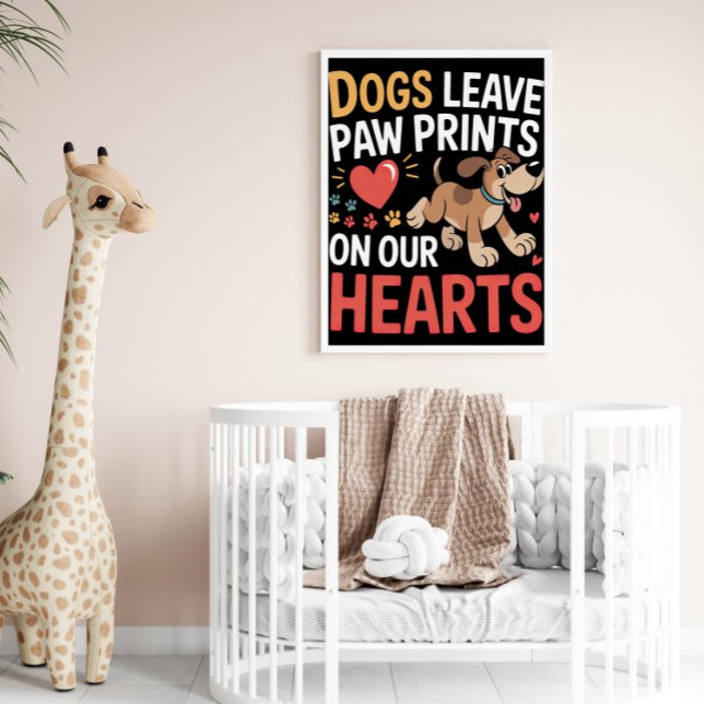 Affiche Empreintes de pattes durables sur les cœurs (Créateur téléchargé)