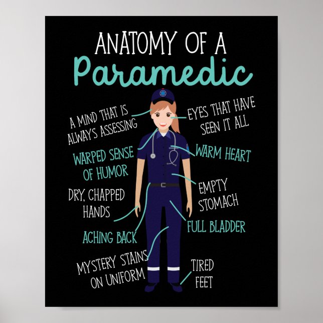 Affiche EMS Anatomie D'Urgence D'Un Paramètre (Devant)