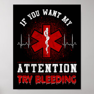 Affiche EMS EMT Sarcastique Urgence paramédicale Essayer d