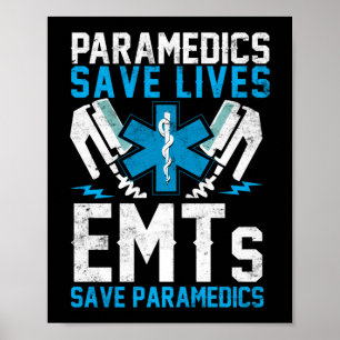 Affiche EMS Les paramédics d'urgence sauvent des vies