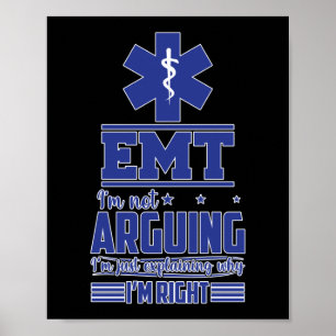 Affiche EMS Urgence EMT Je ne plaide pas