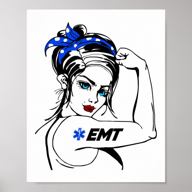 Affiche EMS Urgence EMT Rosie Le Riveter (Devant)