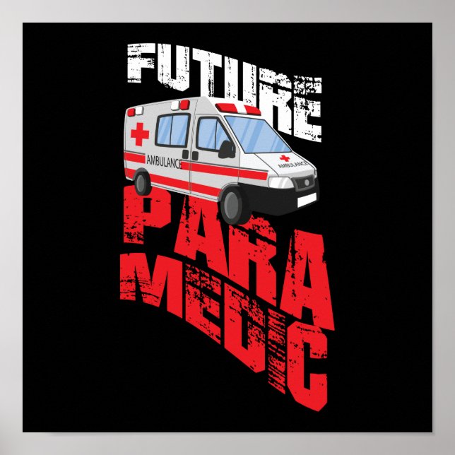 Affiche EMS Urgence Futur Ambulance paramédicale (Devant)